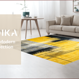 Ultra Soft Area Rug, Non Slip, Stain Resistant, Washable Area Rugs for Living Room, Bedroom, Vibrant Abstract Splash Aesthetic(Yellow)
