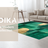 Ultra Soft Area Rug, Non Slip, Stain Resistant, Washable Area Rugs for Living Room, Bedroom, Stylish Layered Textured Elements(Green)