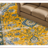 Ultra Soft Area Rug, Non Slip, Stain Resistant, Washable Area Rugs for Living Room, Bedroom, Rustic Earthy Patterned Elegance(Yellow)