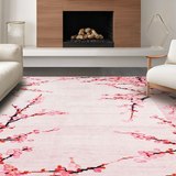 Ultra Soft Area Rug, Non Slip, Stain Resistant, Washable Area Rugs for Living Room, Bedroom, Dreamy Botanical Print Charm(Pink)