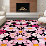 Ultra Soft Area Rug, Non Slip, Stain Resistant, Washable Area Rugs for Living Room, Bedroom, Minimalist Black and Pink Palette(Pink)