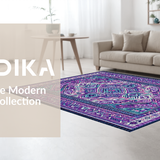 Ultra Soft Area Rug, Non Slip, Stain Resistant, Washable Area Rugs for Living Room, Bedroom, Whimsical Multicolor Textile Art(Purple)