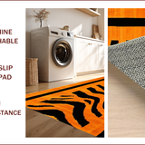 Ultra Soft Area Rug, Non Slip, Stain Resistant, Washable Area Rugs for Living Room, Bedroom, Rustic Orange and Black Textures(Orange)