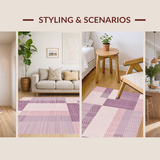 Ultra Soft Area Rug, Non Slip, Stain Resistant, Washable Area Rugs for Living Room, Bedroom, Contemporary Plush Textured Urban Decor(Purple)