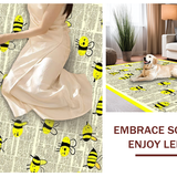 Ultra Soft Area Rug, Non Slip, Stain Resistant, Washable Area Rugs for Living Room, Bedroom, Nostalgic Beige Newspaper Print(Black)