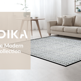 Ultra Soft Area Rug, Non Slip, Stain Resistant, Washable Area Rugs for Living Room, Bedroom, Sleek Silver Geometric Motif(Gray)