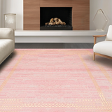 Ultra Soft Area Rug, Non Slip, Stain Resistant, Washable Area Rugs for Living Room, Bedroom, Vibrant Pastel Diamond Pattern(Pink)