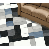 Ultra Soft Area Rug, Non Slip, Stain Resistant, Washable Area Rugs for Living Room, Bedroom, Sophisticated Geometric Green Palette(Gray)
