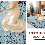 Ultra Soft Area Rug, Non Slip, Stain Resistant, Washable Area Rugs for Living Room, Bedroom, Rustic Blue Tiled Motif(Blue)