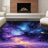 Ultra Soft Area Rug, Non Slip, Stain Resistant, Washable Area Rugs for Living Room, Bedroom, Enchanting Outer Space Artwork(Purple)