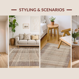 Ultra Soft Area Rug, Non Slip, Stain Resistant, Washable Area Rugs for Living Room, Bedroom, Textured Natural Yarn Design(Beige)