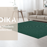Ultra Soft Area Rug, Non Slip, Stain Resistant, Washable Area Rugs for Living Room, Bedroom, Luxurious Green Geometric Motif(Green)