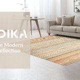 Ultra Soft Area Rug, Non Slip, Stain Resistant, Washable Area Rugs for Living Room, Bedroom, Modern Earthy Geometric Aesthetic(Orange)