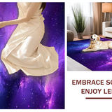 Ultra Soft Area Rug, Non Slip, Stain Resistant, Washable Area Rugs for Living Room, Bedroom, Striking UV Illuminated Celestial Display(Purple)