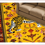 Ultra Soft Area Rug, Non Slip, Stain Resistant, Washable Area Rugs for Living Room, Bedroom, Cozy Rustic Yellow Animal Print(Yellow)