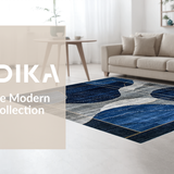 Ultra Soft Area Rug, Non Slip, Stain Resistant, Washable Area Rugs for Living Room, Bedroom, Minimalist Gray Blue Linear Composition(Blue)