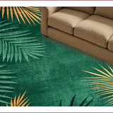 Ultra Soft Area Rug, Non Slip, Stain Resistant, Washable Area Rugs for Living Room, Bedroom, Exotic Palm Motif Elegance(Green)