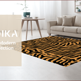 Ultra Soft Area Rug, Non Slip, Stain Resistant, Washable Area Rugs for Living Room, Bedroom, Chic Modern Zebra and Leopard Pattern Area Rug(Brown)