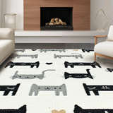 Ultra Soft Area Rug, Non Slip, Stain Resistant, Washable Area Rugs for Living Room, Bedroom, Playful Animal-Themed Aesthetic(White)