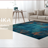 Ultra Soft Area Rug, Non Slip, Stain Resistant, Washable Area Rugs for Living Room, Bedroom, Tropical Ethnic Floral Motif(Blue)