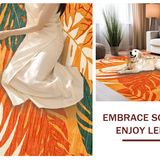Ultra Soft Area Rug, Non Slip, Stain Resistant, Washable Area Rugs for Living Room, Bedroom, Quirky Colorful Retro Vibes(Orange)