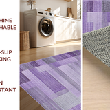 Ultra Soft Area Rug, Non Slip, Stain Resistant, Washable Area Rugs for Living Room, Bedroom, Luxurious Silver and Purple Palette(Purple)