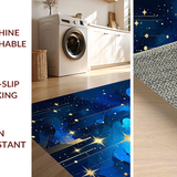 Ultra Soft Area Rug, Non Slip, Stain Resistant, Washable Area Rugs for Living Room, Bedroom, Enchanting Universe-Inspired Visuals(Blue)