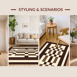 Ultra Soft Area Rug, Non Slip, Stain Resistant, Washable Area Rugs for Living Room, Bedroom, Contemporary Soft Textured Layers(Beige)