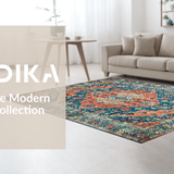 Ultra Soft Area Rug, Non Slip, Stain Resistant, Washable Area Rugs for Living Room, Bedroom, Rustic Coastal Inspired Design(Orange)
