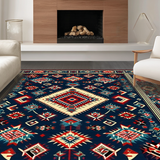 Ultra Soft Area Rug, Non Slip, Stain Resistant, Washable Area Rugs for Living Room, Bedroom, Rustic Vibrant Abstract Design(Blue)