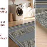 Ultra Soft Area Rug, Non Slip, Stain Resistant, Washable Area Rugs for Living Room, Bedroom, Timeless Diamond Patterned Charm(Blue)
