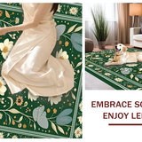 Ultra Soft Area Rug, Non Slip, Stain Resistant, Washable Area Rugs for Living Room, Bedroom, Whimsical Mushroom and Insect Aesthetic(Green)