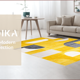 Ultra Soft Area Rug, Non Slip, Stain Resistant, Washable Area Rugs for Living Room, Bedroom, Elegant Modern Yellow Gradient Pattern(Yellow)