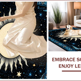 Ultra Soft Area Rug, Non Slip, Stain Resistant, Washable Area Rugs for Living Room, Bedroom, Celestial Moonlit Starburst Design(Blue)