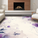 Ultra Soft Area Rug, Non Slip, Stain Resistant, Washable Area Rugs for Living Room, Bedroom, Whimsical Floral Brushstroke Creation(Purple)