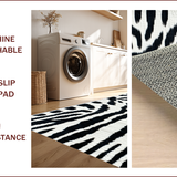 Ultra Soft Area Rug, Non Slip, Stain Resistant, Washable Area Rugs for Living Room, Bedroom, Black and White Zebra Entryway Non-Slip Runner(Black)