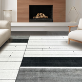 Ultra Soft Area Rug, Non Slip, Stain Resistant, Washable Area Rugs for Living Room, Bedroom, Chic Geometric Black and White Striped Area Rug for Modern Aesthetic(Gray)