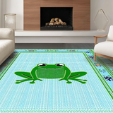 Ultra Soft Area Rug, Non Slip, Stain Resistant, Washable Area Rugs for Living Room, Bedroom, Charming Checkered Animal Motif(Blue)