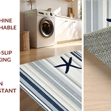 Artistic Grey and White Stripe Blend(Blue)