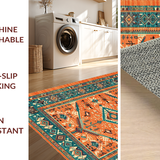 Ultra Soft Area Rug, Non Slip, Stain Resistant, Washable Area Rugs for Living Room, Bedroom, Whimsical Color Block Arrangement(Orange)