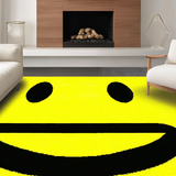 Ultra Soft Area Rug, Non Slip, Stain Resistant, Washable Area Rugs for Living Room, Bedroom, Funky Psychedelic Cheerful Motif(Yellow)