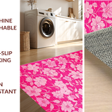 Ultra Soft Area Rug, Non Slip, Stain Resistant, Washable Area Rugs for Living Room, Bedroom, Delicate Blossom Inspired Decor(Pink)