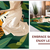 Ultra Soft Area Rug, Non Slip, Stain Resistant, Washable Area Rugs for Living Room, Bedroom, Playful Wildlife-Themed Decorative Piece(Orange)