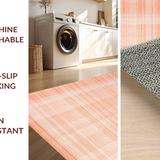 Ultra Soft Area Rug, Non Slip, Stain Resistant, Washable Area Rugs for Living Room, Bedroom, Vibrant Artistic Ogee Patterned Rug(Orange)