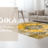 Ultra Soft Area Rug, Non Slip, Stain Resistant, Washable Area Rugs for Living Room, Bedroom, Sophisticated Diamond Trellis Design(Yellow)