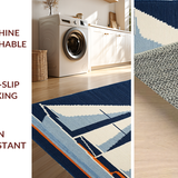 Ultra Soft Area Rug, Non Slip, Stain Resistant, Washable Area Rugs for Living Room, Bedroom, Rustic Ocean-Inspired Pattern(Blue)