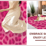Ultra Soft Area Rug, Non Slip, Stain Resistant, Washable Area Rugs for Living Room, Bedroom, Cute Pink Leopard Print Playroom Rug(Pink)