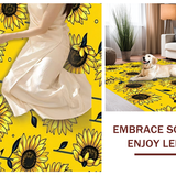 Ultra Soft Area Rug, Non Slip, Stain Resistant, Washable Area Rugs for Living Room, Bedroom, Rustic Floral Medley Circular Theme(Yellow)