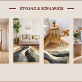 Ultra Soft Area Rug, Non Slip, Stain Resistant, Washable Area Rugs for Living Room, Bedroom, Rustic Earthy Abstract Motif(Beige)