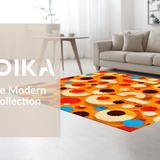 Ultra Soft Area Rug, Non Slip, Stain Resistant, Washable Area Rugs for Living Room, Bedroom, Fun Round Visual Learning Adventure(Orange)